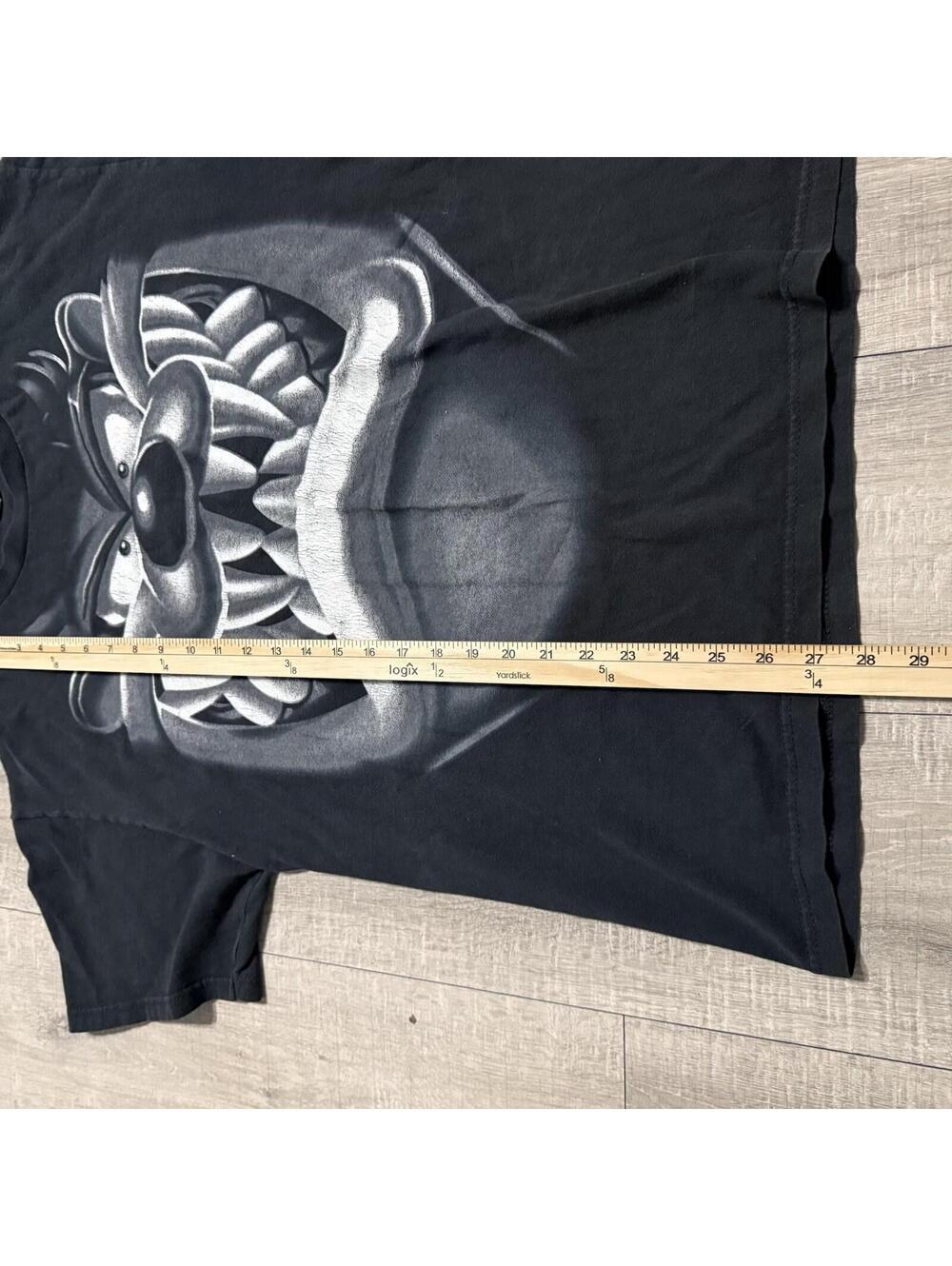 Vintage Y2K Black Looney Tunes Big Face Taz Tasmanian Devil Graphic T Shirt Mens - Picture 5 of 9